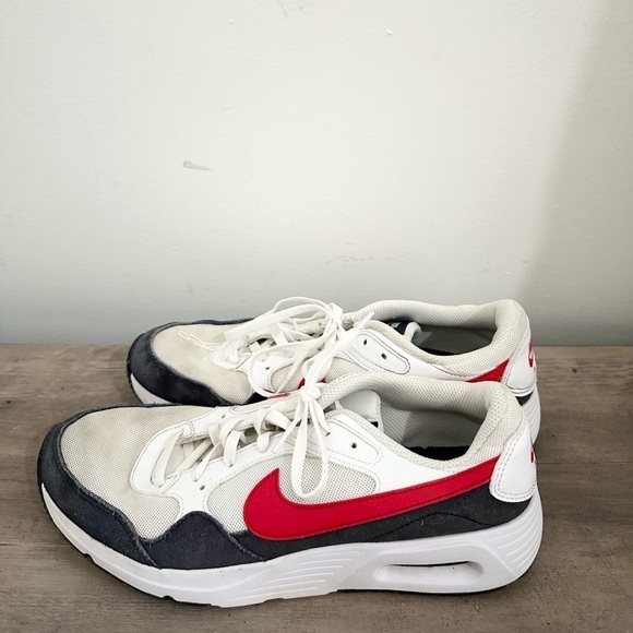 Nike Air Max SC CW4555-103 White/University Red/ Obsidian Sneakers Size 7Y - Picture 1 of 6